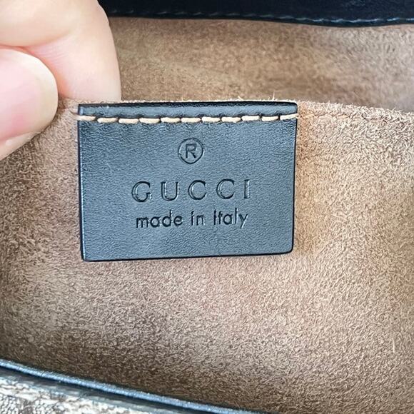 GG Supreme Monogram Calfskin Padlock Backpack Beige Cuir Black - Picture 14 of 15